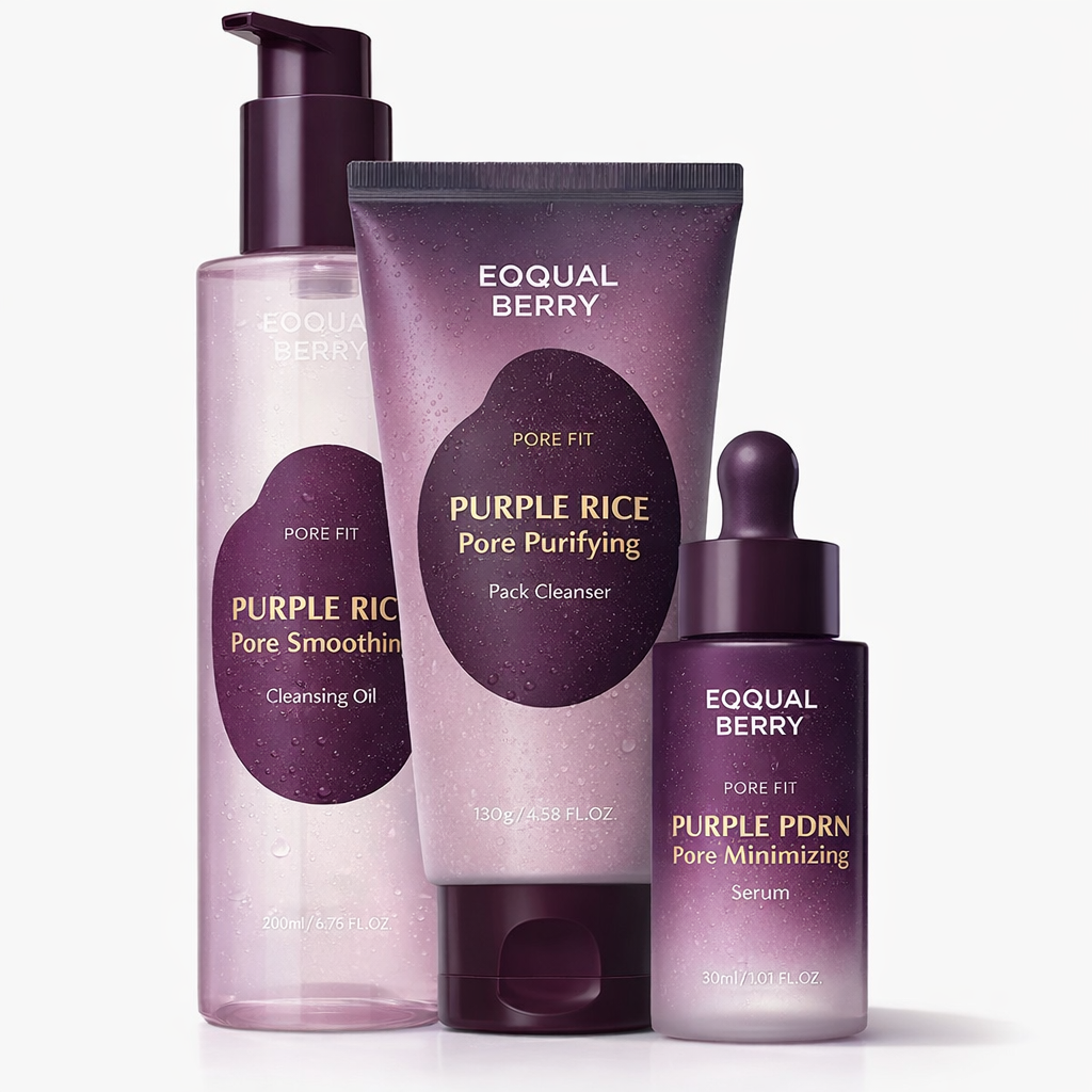 🧴 Eqqual Berry Purple Rice Pore Cleansing & Minimizing Set
