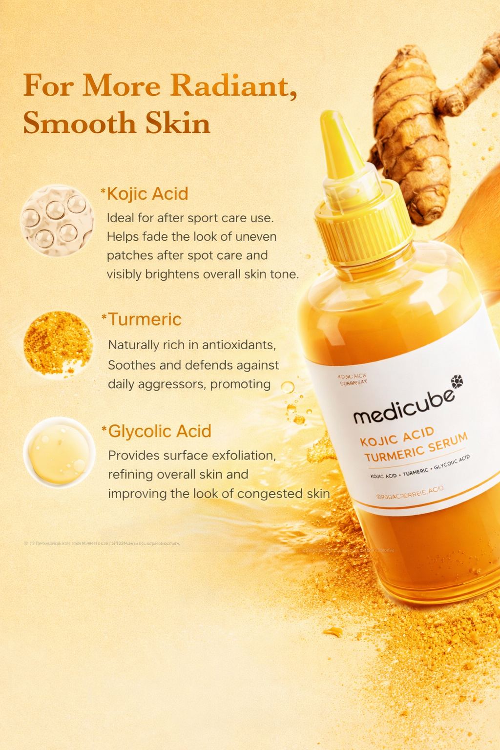 Medicube – Kojic Acid Turmeric Serum | سيروم ميديكوب بحمض الكوجيك والكركم للإشراقة والتفتيح