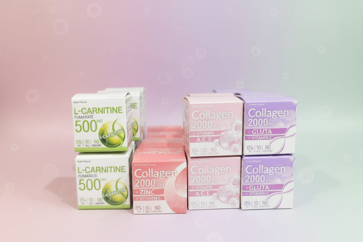 L-Carnitine &amp; Collagen 500- 2000 mg Series | مجموعة إل-كارنيتين وكولاجين 2000-500 مجم