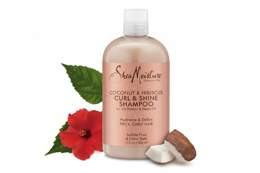 SheaMoisture – Coconut &amp; Hibiscus Curl &amp; Shine Shampoo | شامبو شيا مويستشر بجوز الهند والكركديه للشعر الكيرلي