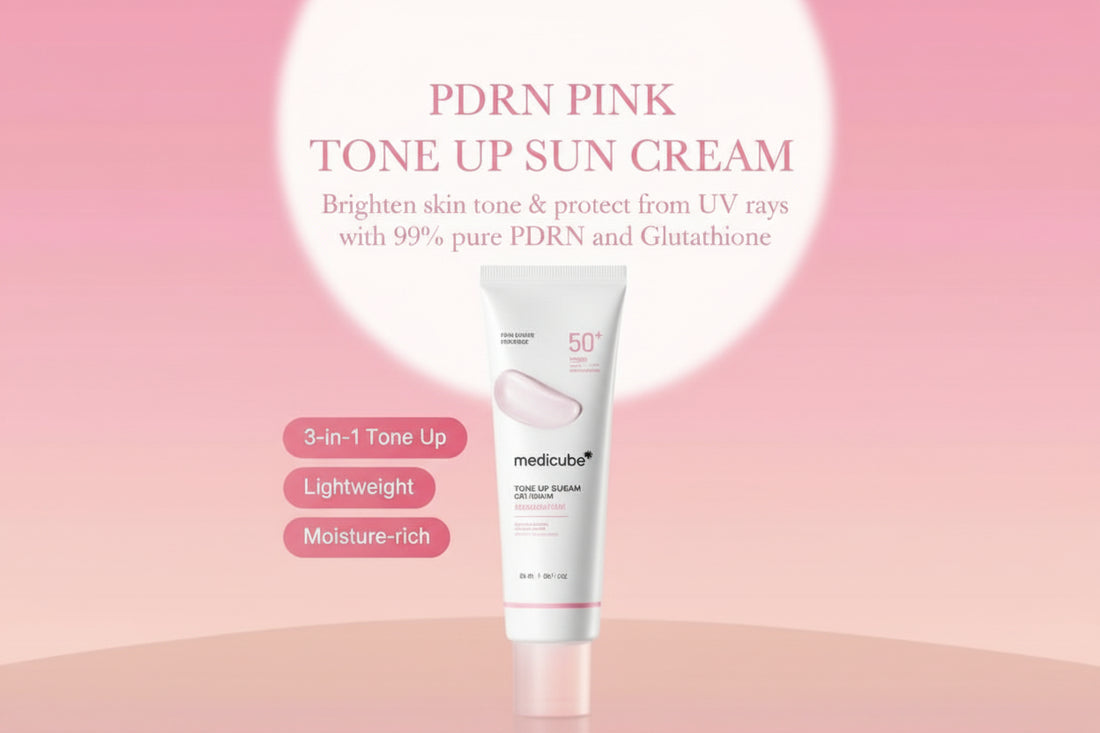 Medicube – PDRN Pink Tone-Up Sun Cream SPF50+ PA++++ | واقي شمس ميديكوب بي دي آر إن بينك تون-أب