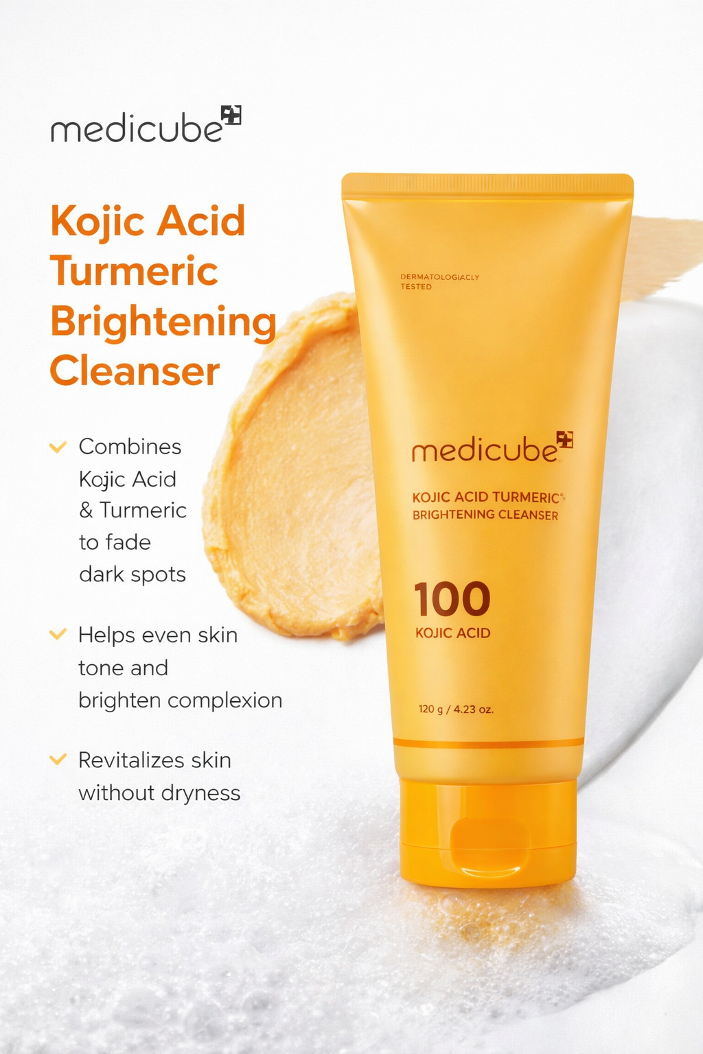 Medicube – Kojic Acid Turmeric Brightening Cleanser | غسول ميديكوب بحمض الكوجيك والكركم لتفتيح البشرة