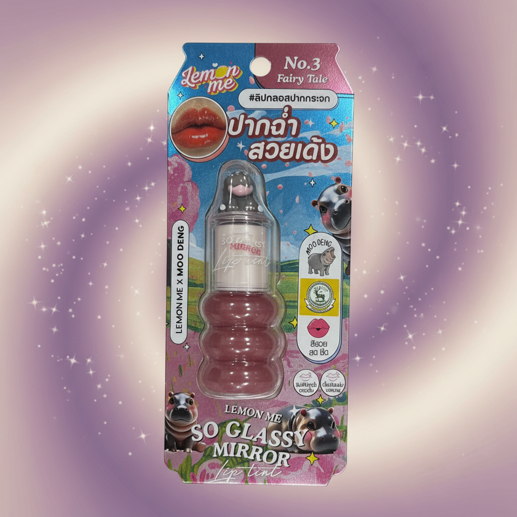 Lemon Me x Moo Deng Lip Tint No. 3 Fairy Tale
