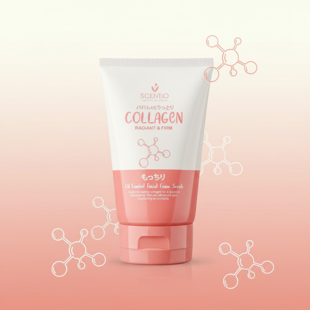 Scentio Milk Collagen Radiant &amp; Firm Oil Control Facial Foam Scrub
