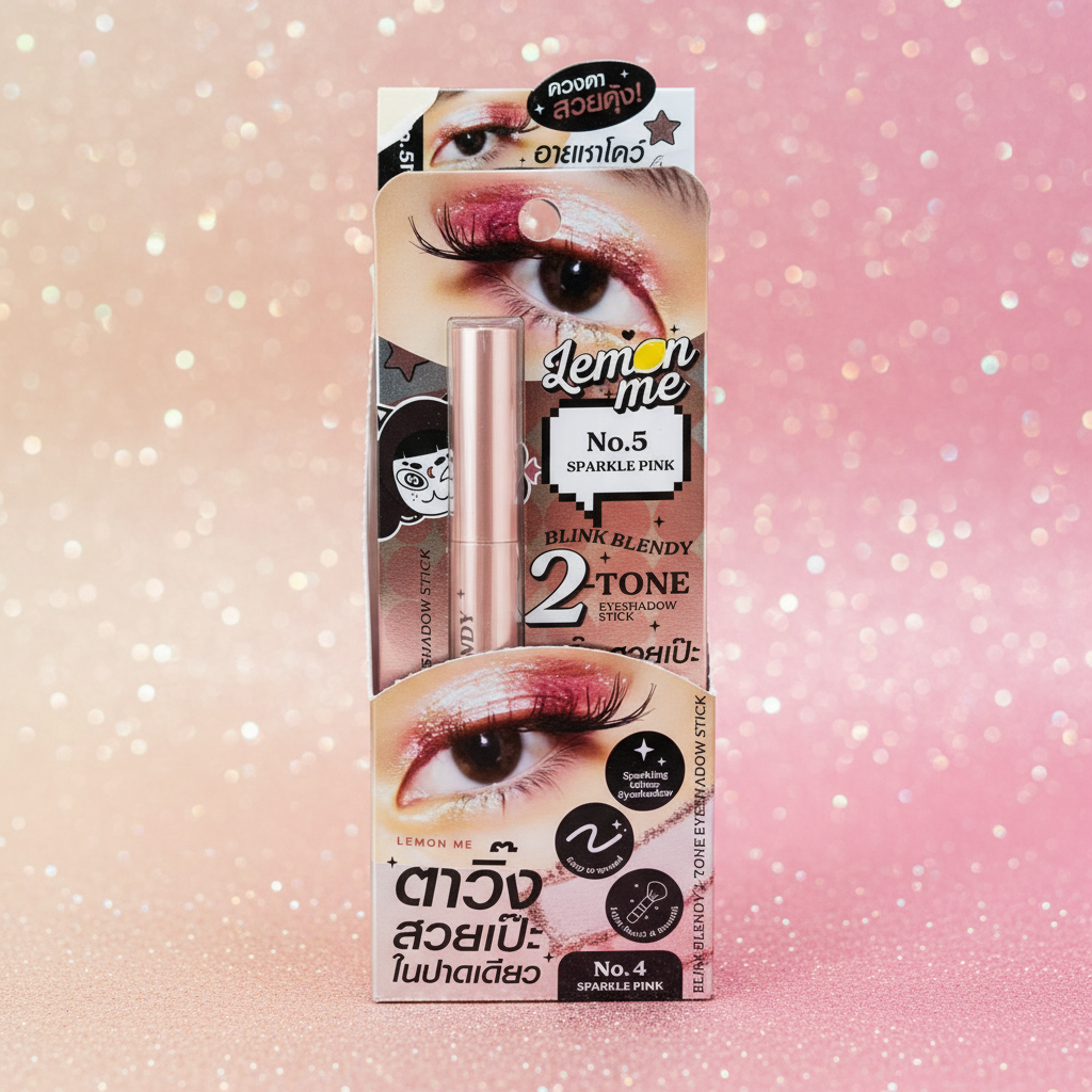 Lemon Me Blink Blendy 2 Tone Eyeshadow Stick No.5 Sparkle Pink