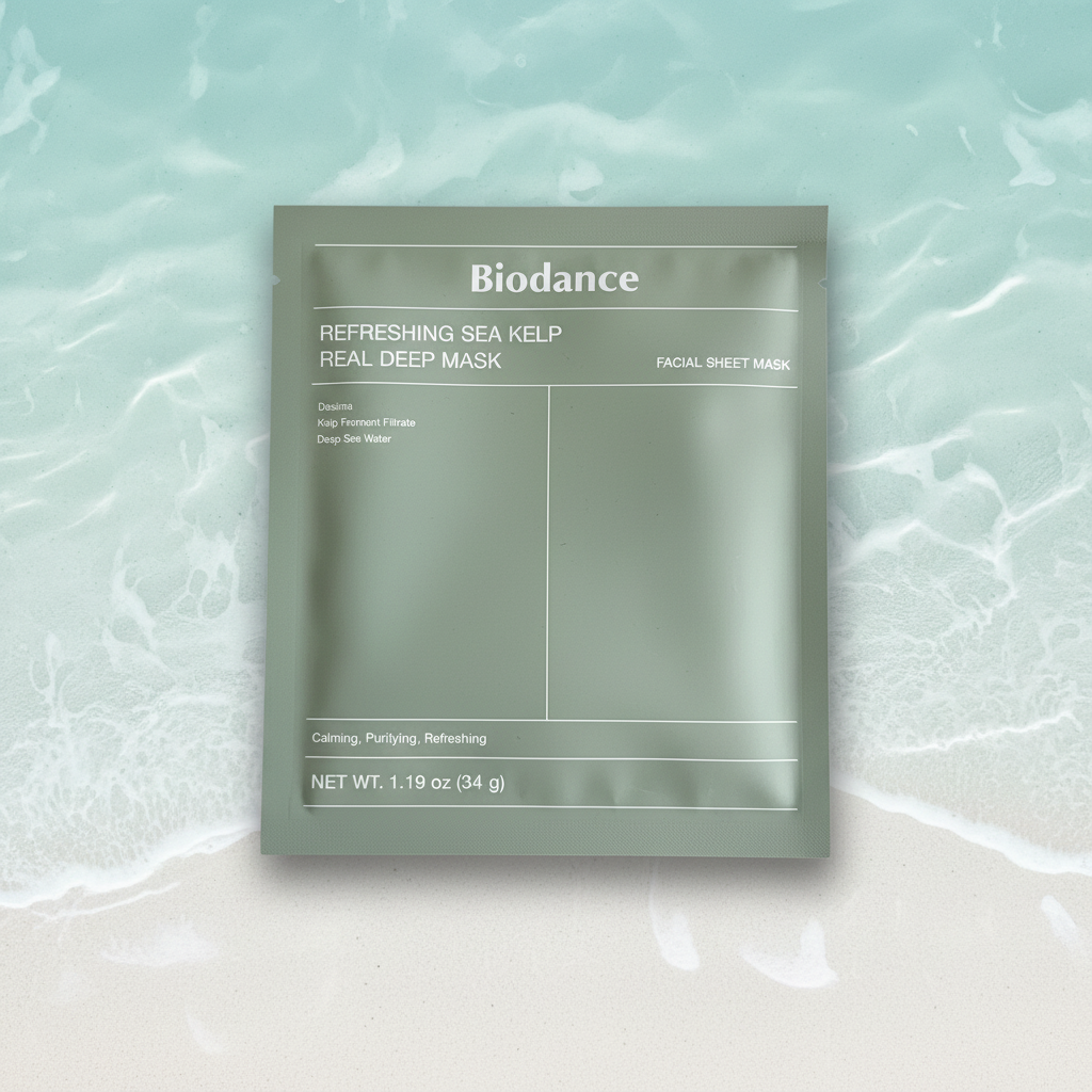 Biodance Refreshing Sea Kelp Real Deep Mask with natural background