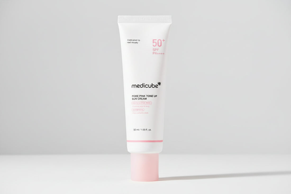 Medicube – PDRN Pink Tone-Up Sun Cream SPF50+ PA++++ | واقي شمس ميديكوب بي دي آر إن بينك تون-أب