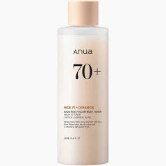 anua rice 70 + ceramide glow milky toner